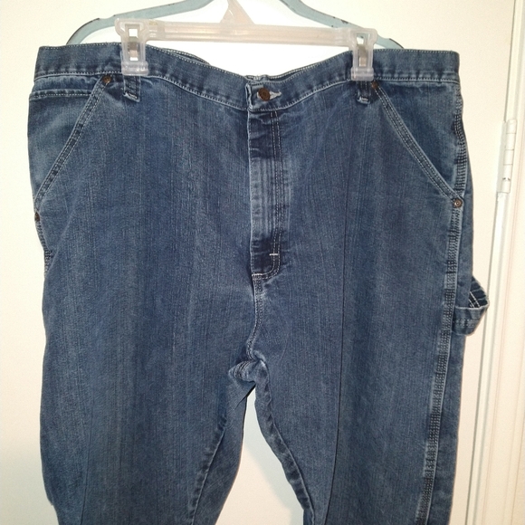 Wrangler Carpenter Blue Medium Wash Denim Jeans Men's sz 42x30. - Picture 4 of 7